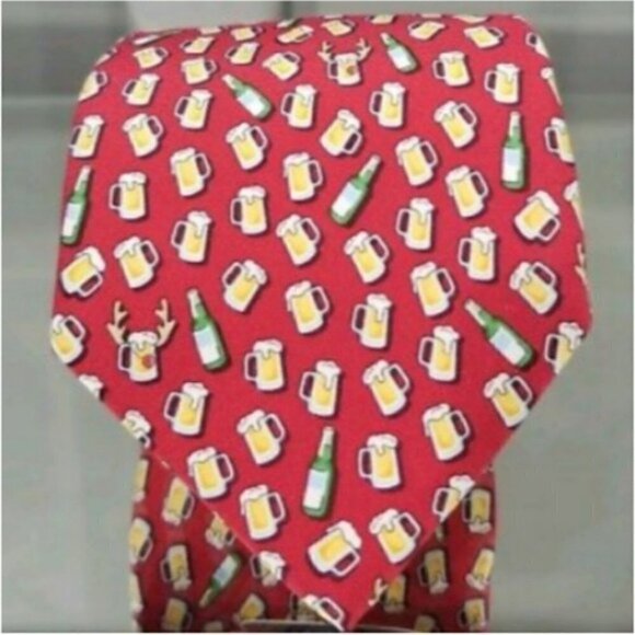 Vineyard Vines Silk Rudolph Red Nosed Beer Tie - Picture 1 of 5